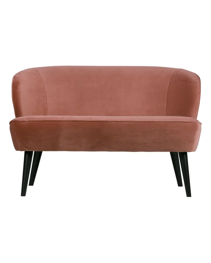 Sara kleines Sofa mit hohen Holzbeinen, Rosa, Samt, Ansicht 4