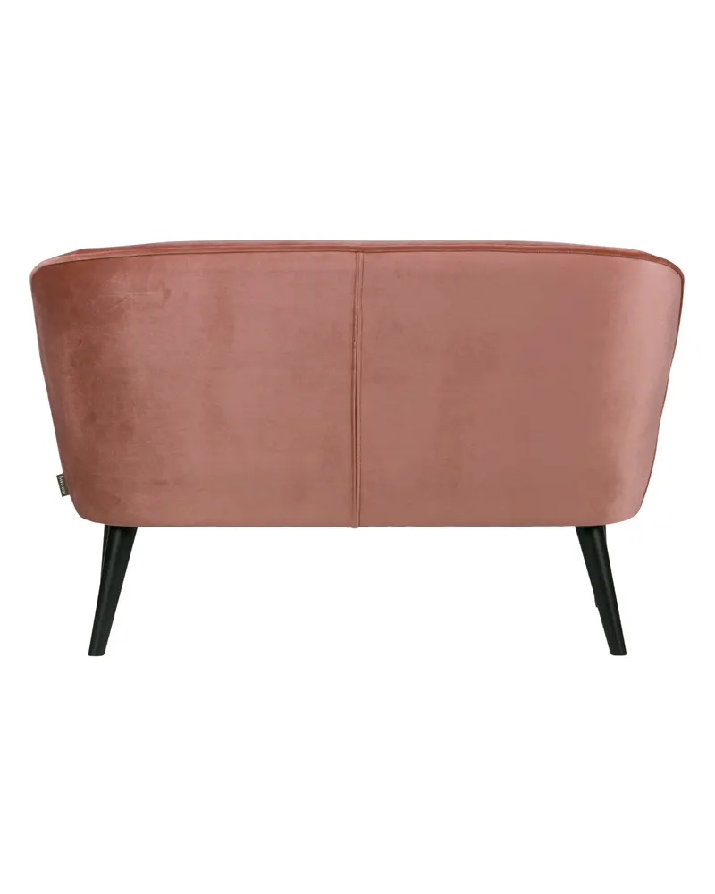 Sara kleines Sofa mit hohen Holzbeinen, Rosa, Samt, Ansicht 5