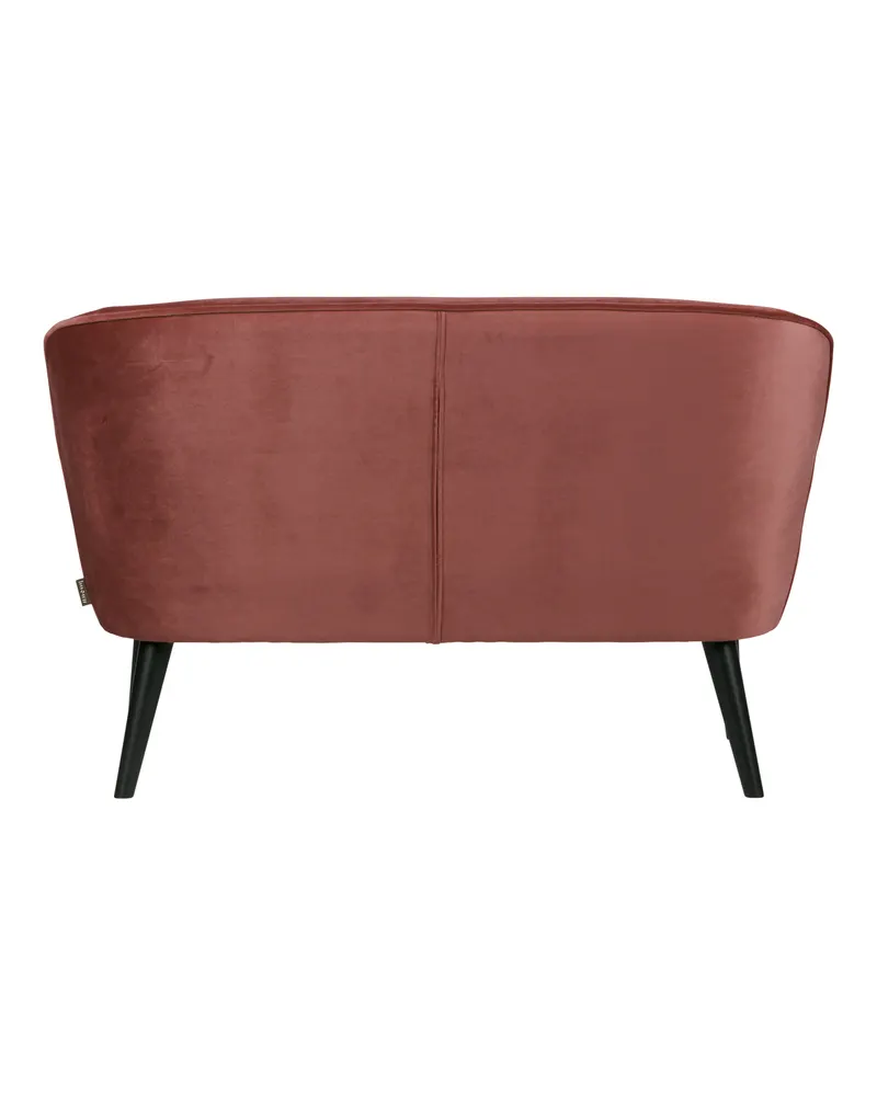Sara kleines Sofa mit hohen Holzbeinen, Burgunderrot, Samt, Ansicht 3