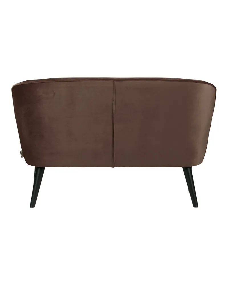 Sara kleines Sofa mit hohen Holzbeinen, Dunkelbraun, Samt, Ansicht 3