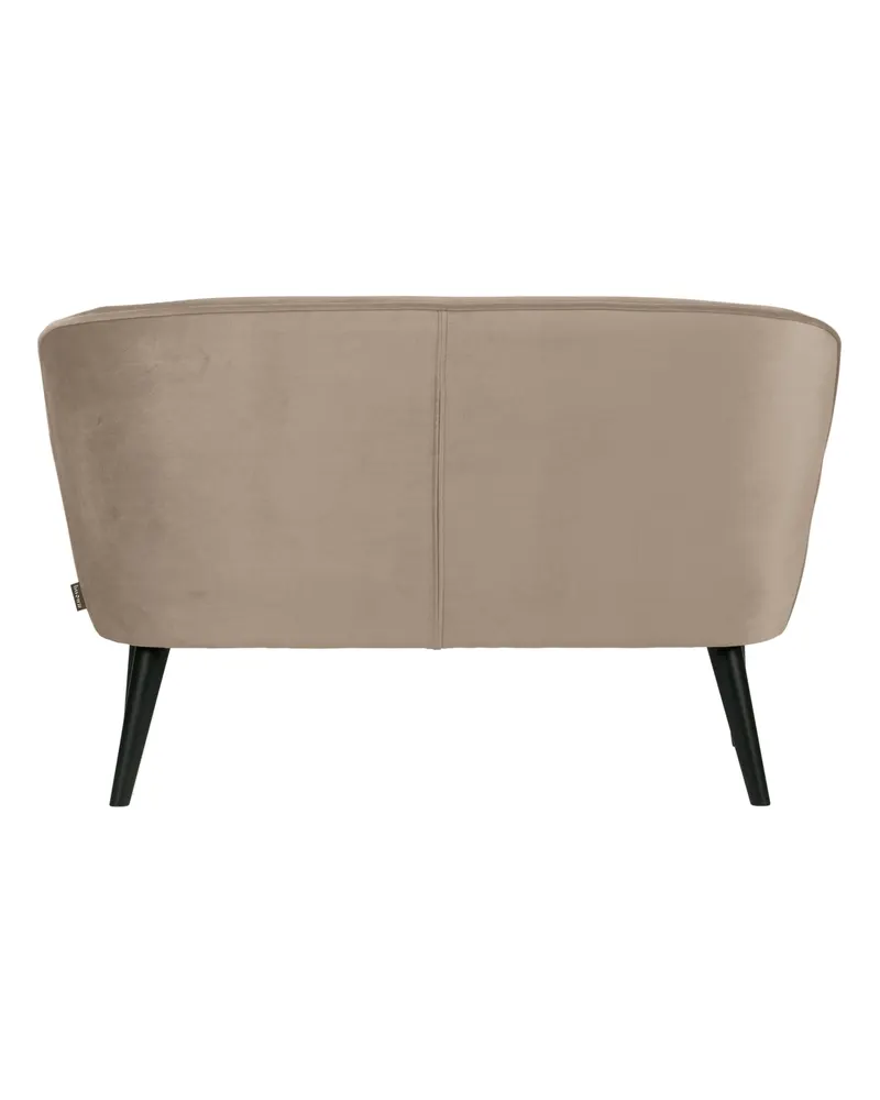 Sara kleines Sofa mit hohen Holzbeinen, Khaki, Samt, Ansicht 3