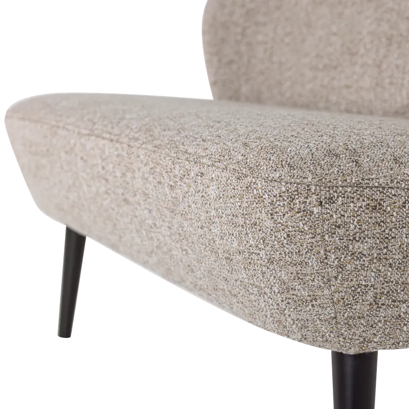 Sara kleines Sofa mit hohen Holzbeinen, Natur, Webstoff, Detail