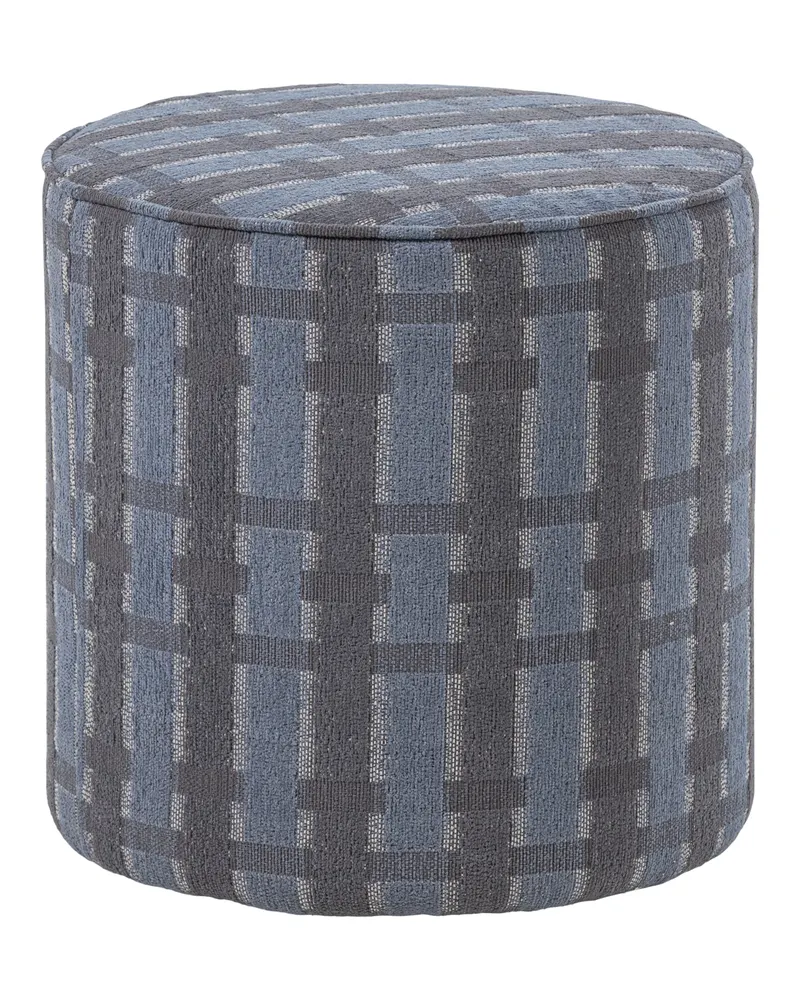 Sarli Hocker mit Chenillebezug, FSC®-zertifiziert, Grau/blau
