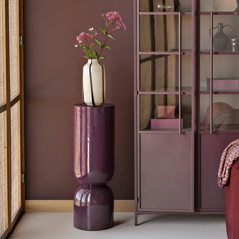 Selena Glasvase, Beige, im Wohnraum