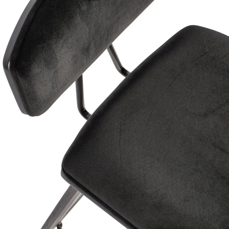 Senn Barhocker mit Samt und Fußstütze, Schwarz, Detail, Ansicht 2