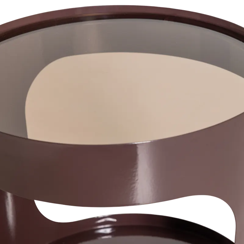 Sero Beistelltisch, Braun, Metall/Glas, Detail