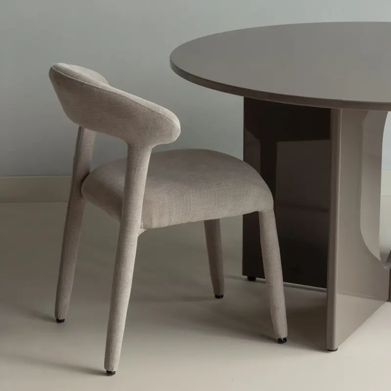 Sile Esszimmerstuhl im Leinenlook, 2er-Set, Sand, im Wohnraum