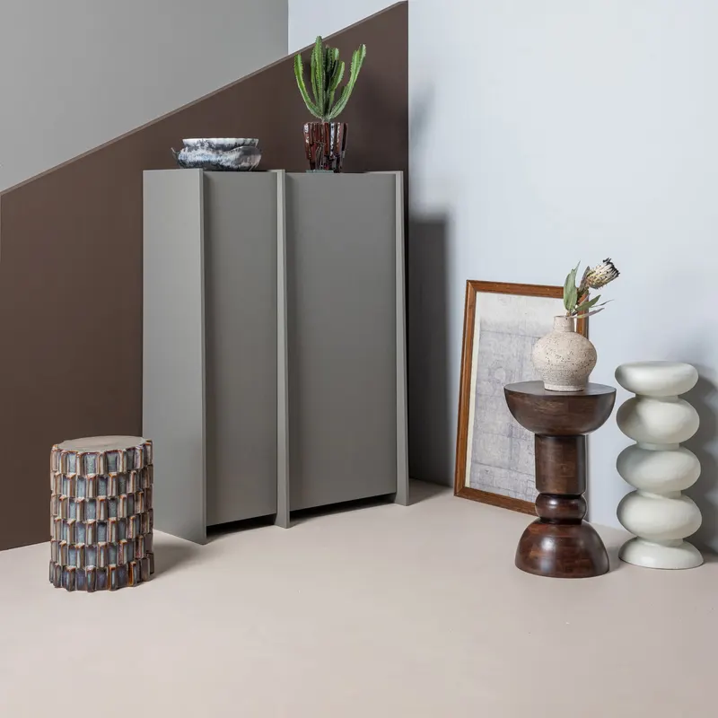 Brilo Beistelltisch aus Metall, Creme, im Wohnraum