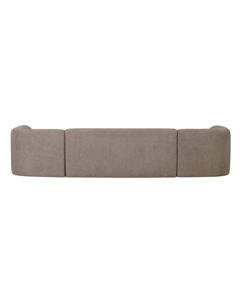 Sloping U-förmiges Ecksofa, Hellbraun melange, Melangegewebe, Ansicht 3