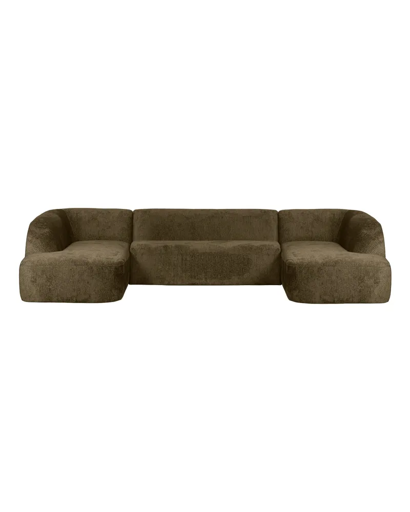 Sloping U-förmiges Ecksofa, Bonsai, Struktursamt
