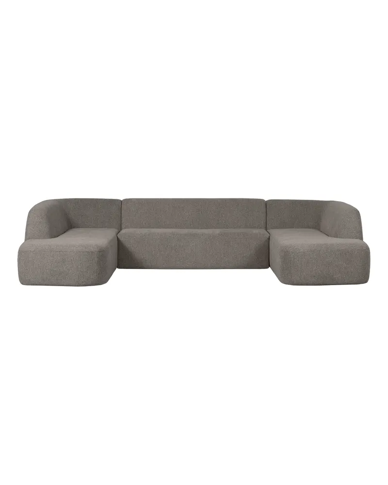 Sloping U-förmiges Ecksofa, Grau melange, Melangegewebe, Ansicht 2