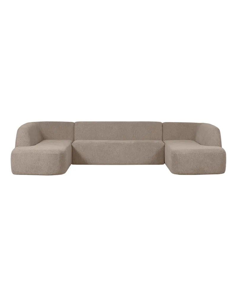Sloping U-förmiges Ecksofa, Natur melange, Melangegewebe, Ansicht 2