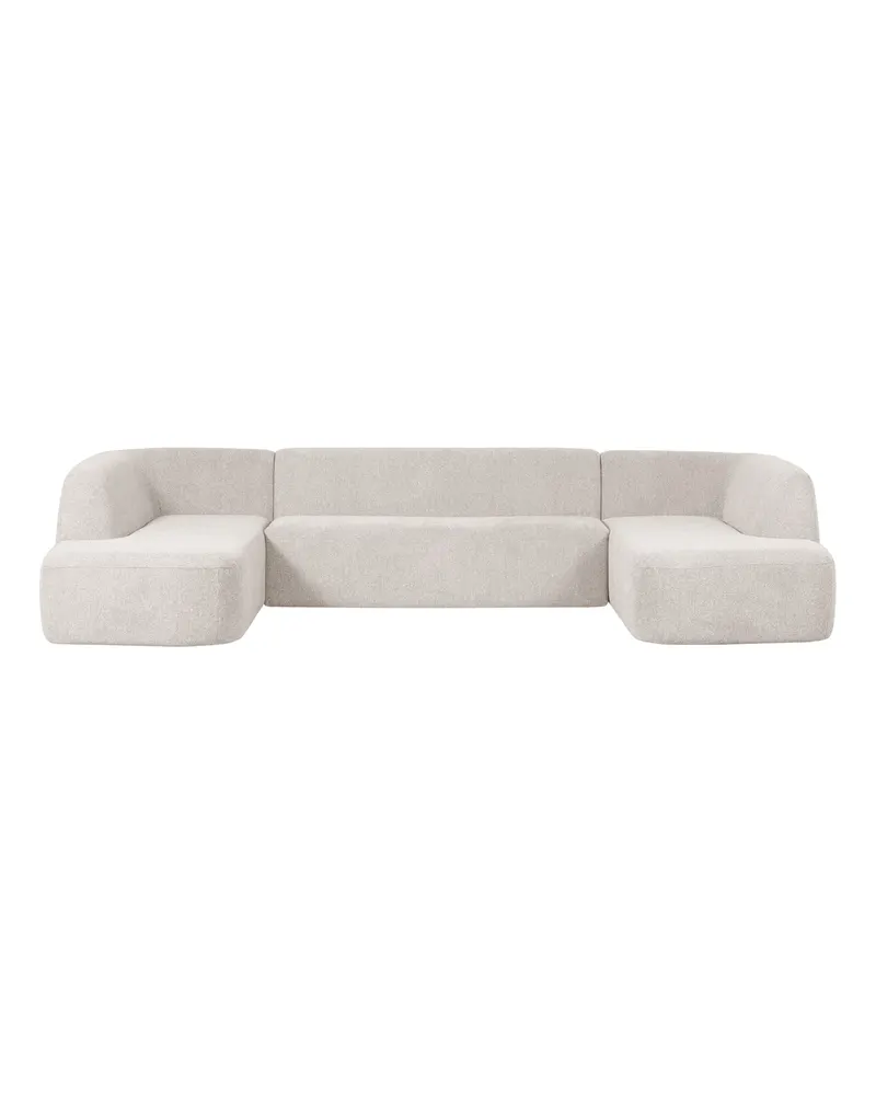 Sloping U-förmiges Ecksofa, Pearl melange, Melangegewebe, Ansicht 2