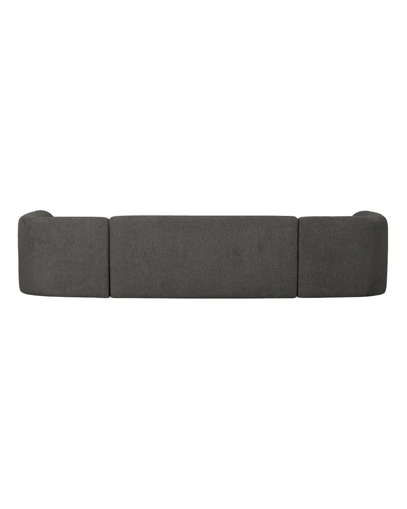 Sloping U-förmiges Ecksofa, Grau/schwarz melange, Melangegewebe, Ansicht 3