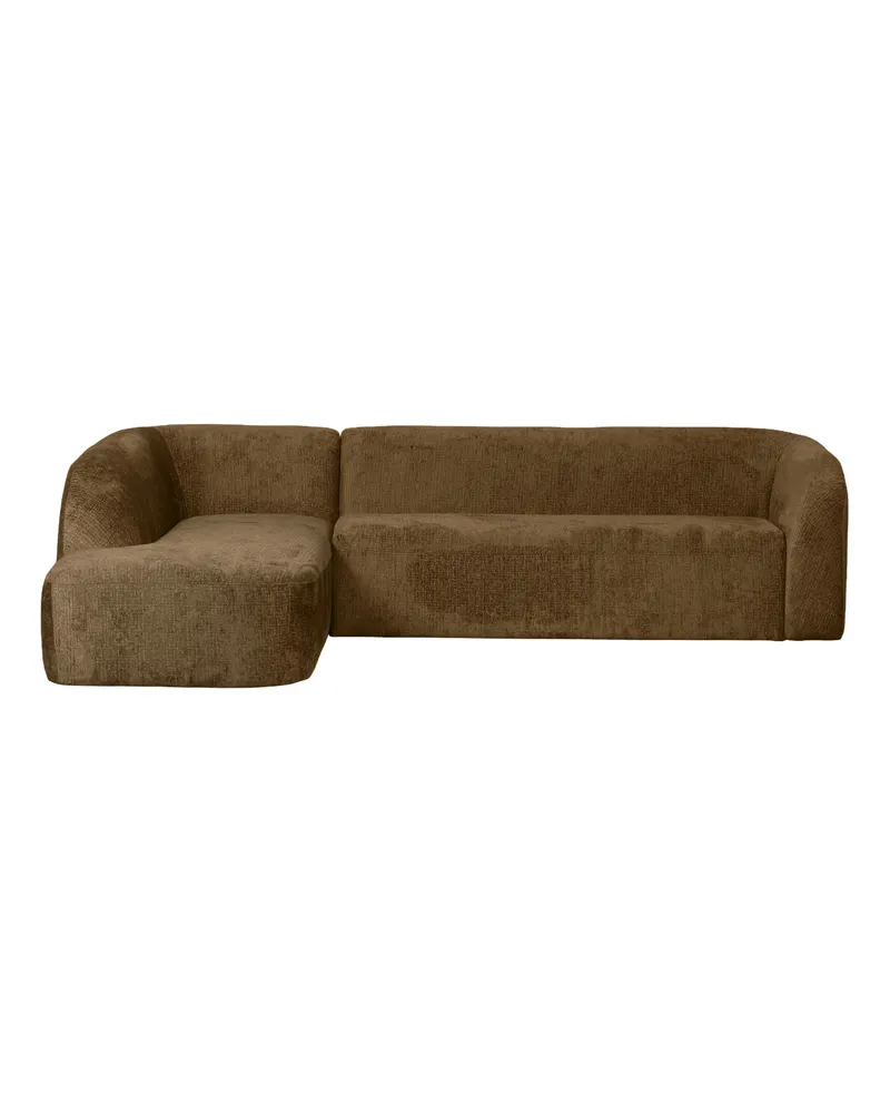 Sloping Ecksofa, Brass Struktursamt, links, Ansicht 2