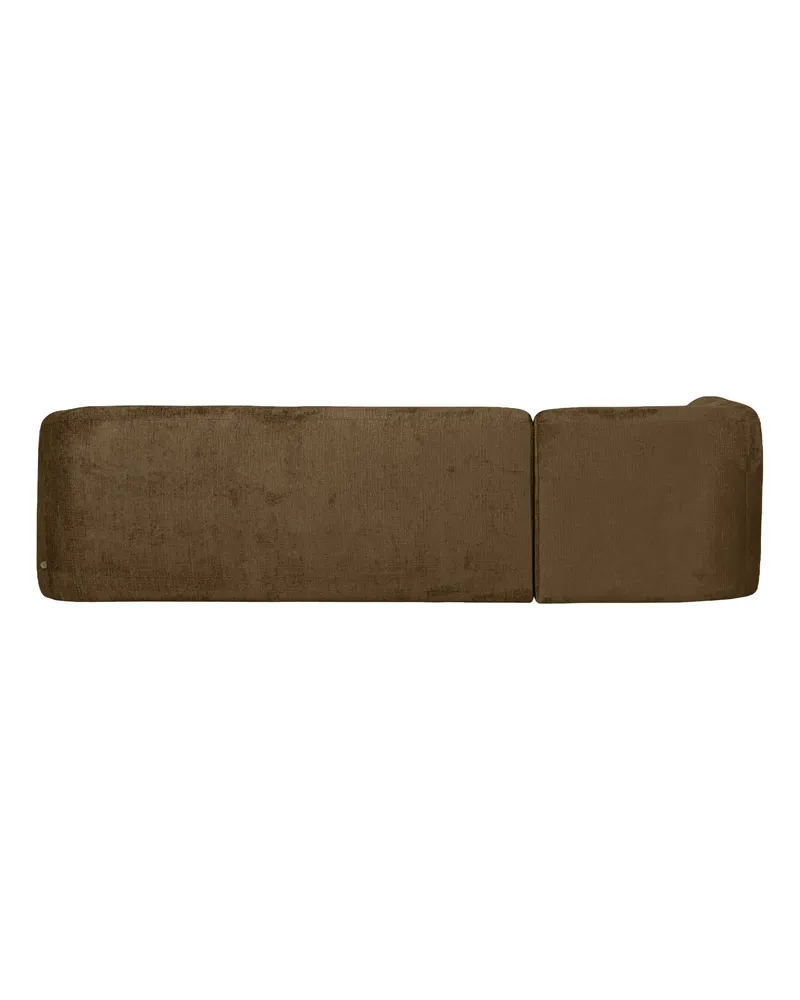 Sloping Ecksofa, Brass Struktursamt, links, Ansicht 3