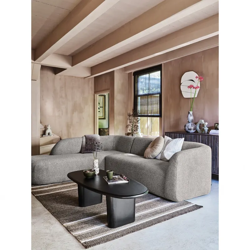 Sloping Ecksofa, Grau melange, links, im Wohnraum