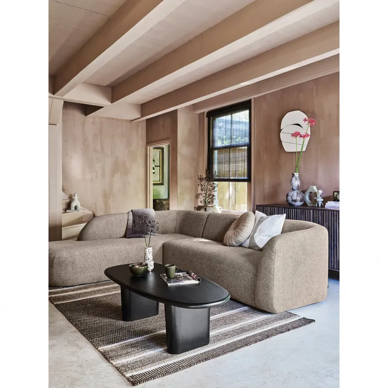 Sloping Ecksofa, Natur melange, links, im Wohnraum