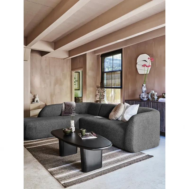 Sloping Ecksofa, Grau/schwarz melange, links, im Wohnraum