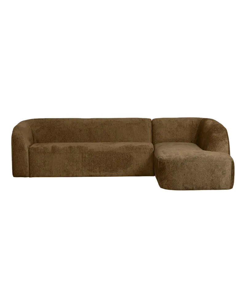 Sloping Ecksofa, Brass Struktursamt, rechts, Ansicht 2