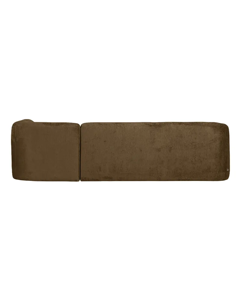Sloping Ecksofa, Brass Struktursamt, rechts, Ansicht 3