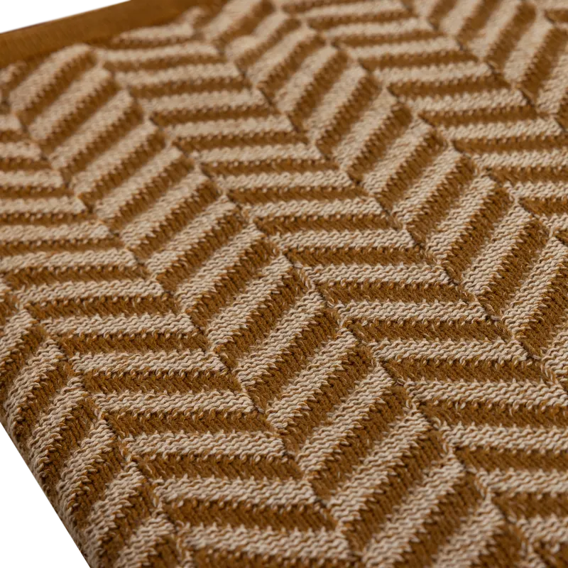 Suna Wohndecke aus Baumwolle, Honiggelb/ecru, Detail