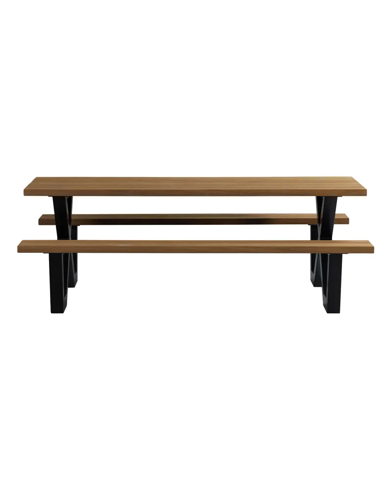 Tablo Gartentisch mit integrierten Sitzbänken, Natur/schwarz, Ansicht 2