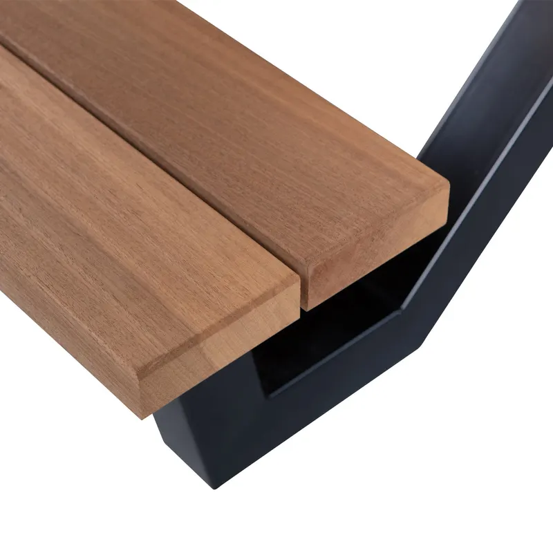 Tablo Gartentisch mit integrierten Sitzbänken, Natur/schwarz, Detail, Ansicht 2