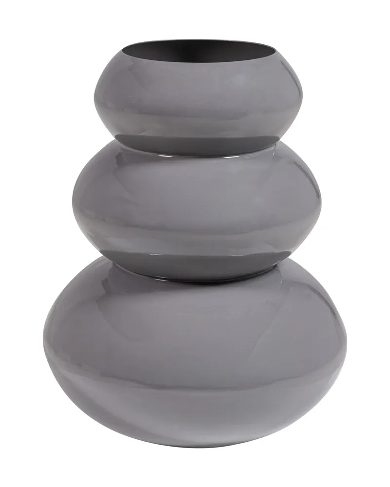 Tera Vase aus Metall, Hellgrau