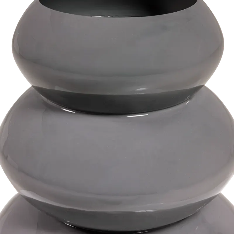 Tera Vase aus Metall, Hellgrau, Detail, Ansicht 2