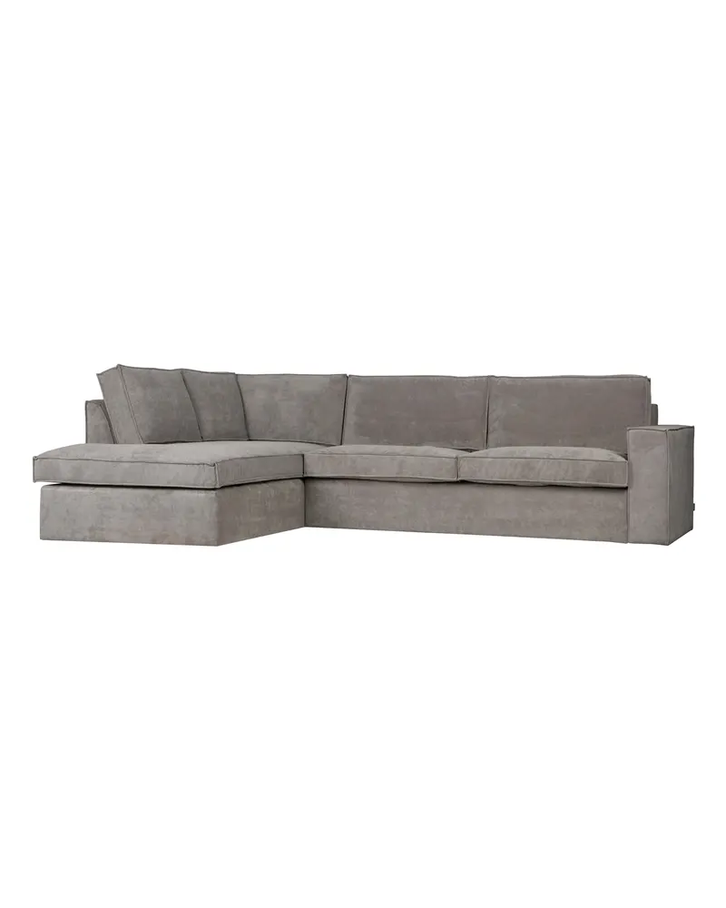 Thomas Ecksofa mit Rippstoff, Verwittertes grün