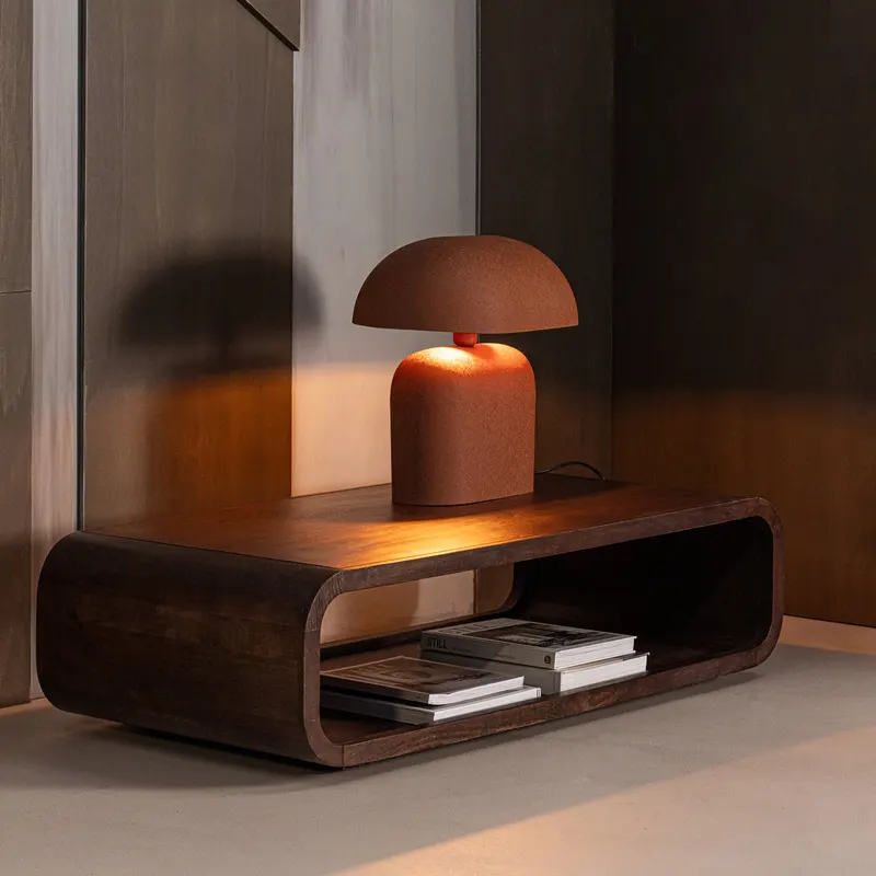 Tilo Tischlampe, Braun, im Wohnraum, Ansicht 1