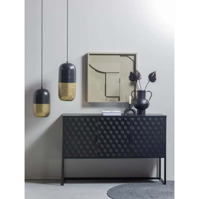 Tirsa Hängelampe aus Metall, 46 cm, im Wohnraum, Ansicht 2