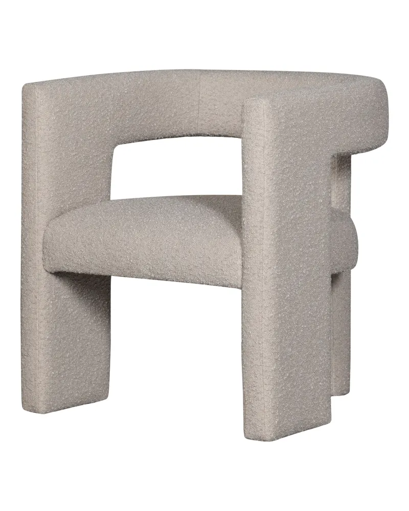 Tiwa Bouclé-Sessel mit breiten Polsterbeinen, Beige