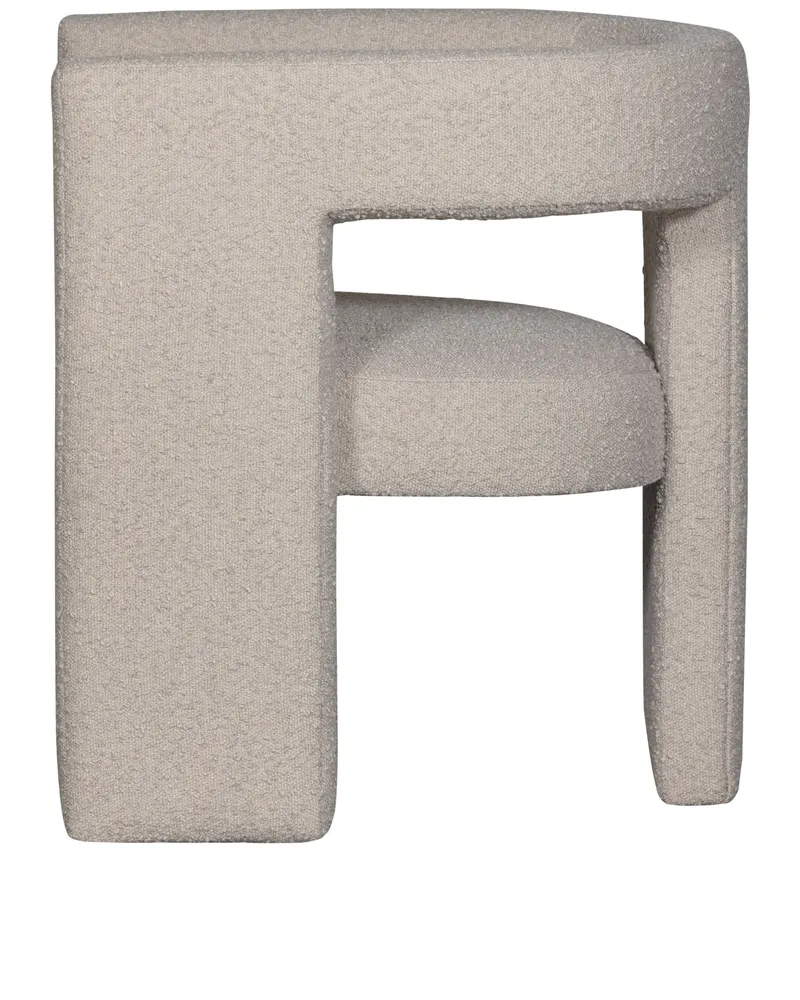 Tiwa Bouclé-Sessel mit breiten Polsterbeinen, Beige, Bouclé, Ansicht 3