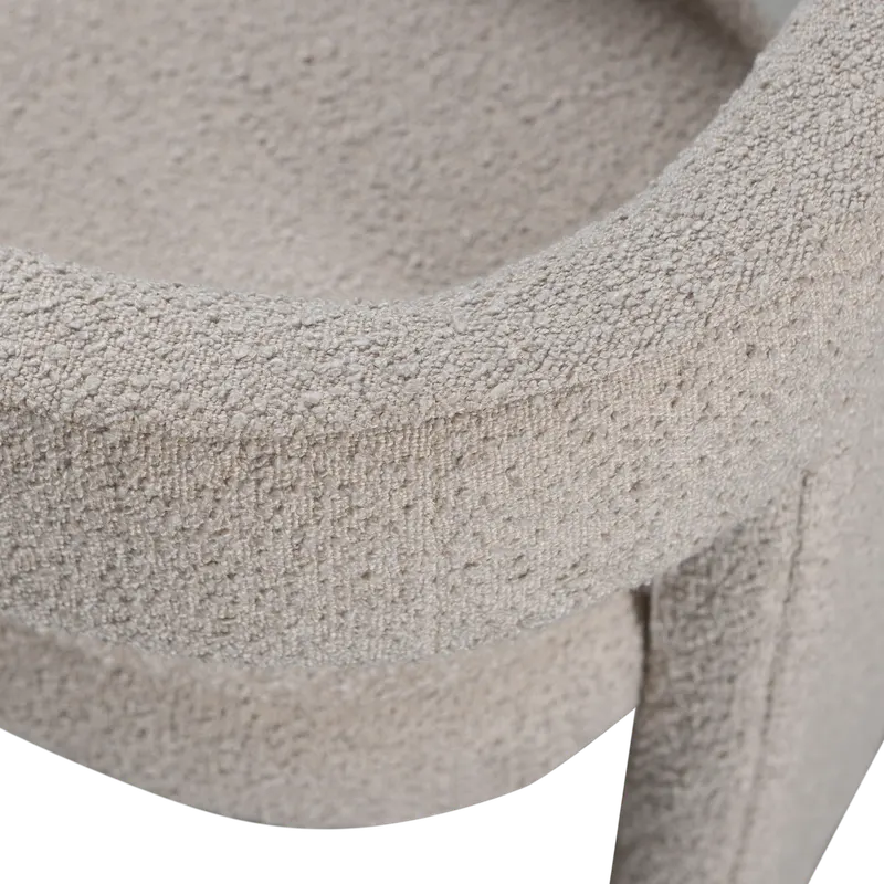 Tiwa Bouclé-Sessel mit breiten Polsterbeinen, Beige, Bouclé, Detail, Ansicht 1