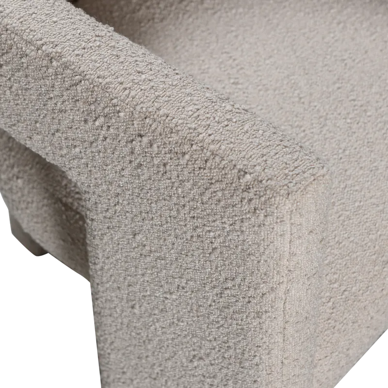 Tiwa Bouclé-Sessel mit breiten Polsterbeinen, Beige, Bouclé, Detail, Ansicht 2