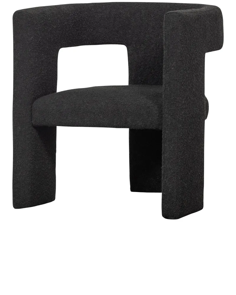 Tiwa Bouclé-Sessel mit breiten Polsterbeinen, Dunkelgrau, Bouclé, Ansicht 1