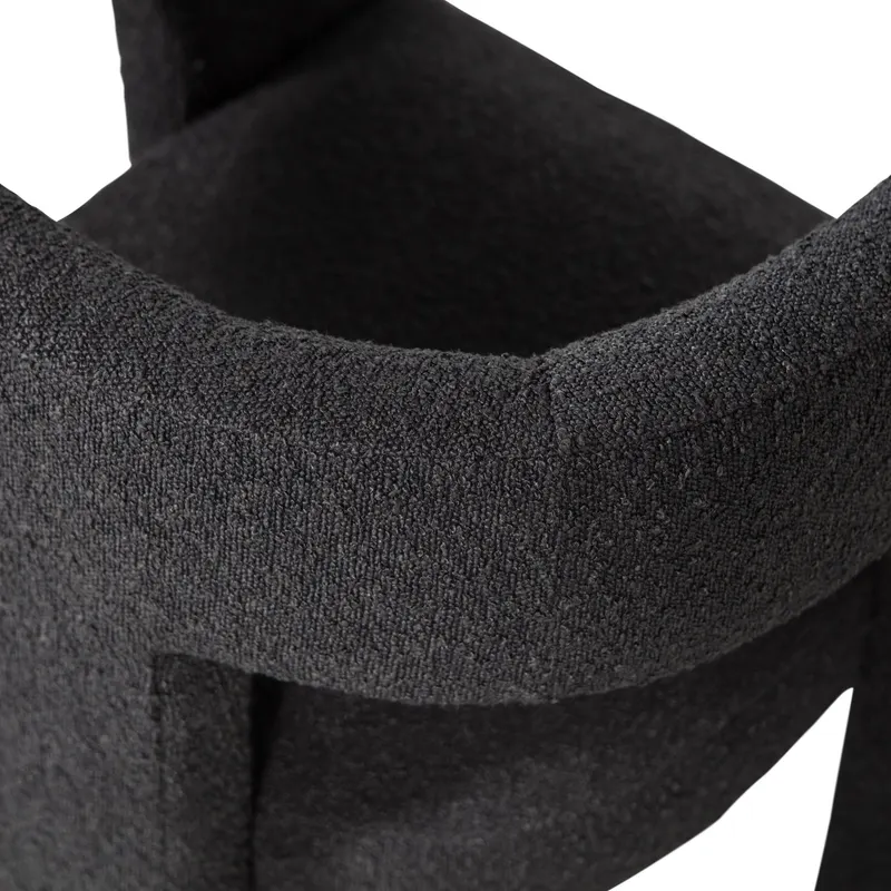 Tiwa Bouclé-Sessel mit breiten Polsterbeinen, Dunkelgrau, Bouclé, Detail, Ansicht 2