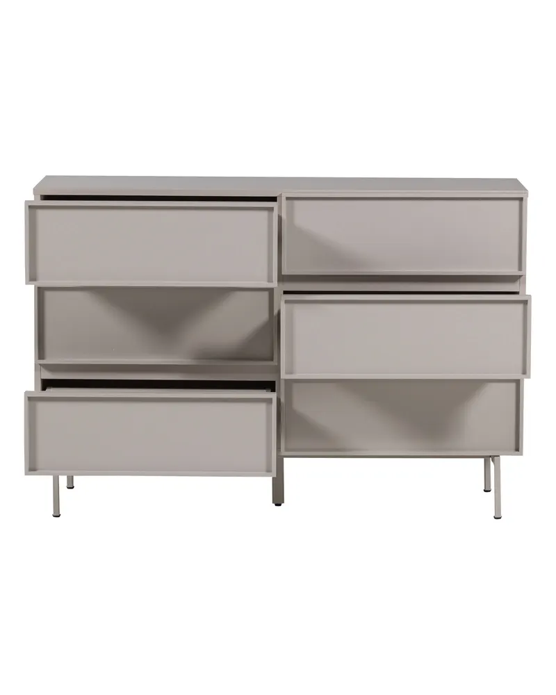 Tours Kommode 120 cm, Sand, 6 Schubladen, Ansicht 4