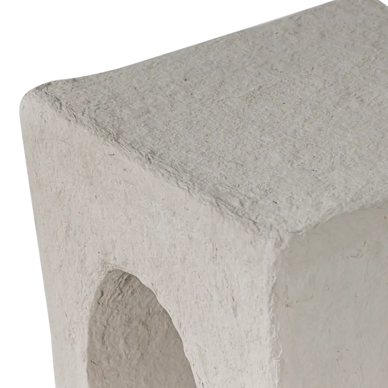 Tovi Beistelltisch aus Pappmaché, Grau, Detail, Ansicht 1