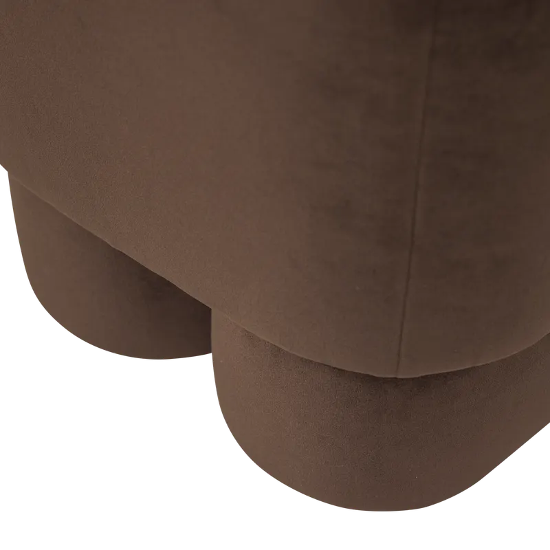 Valen Hocker aus Samt, Braun, Detail, Ansicht 1
