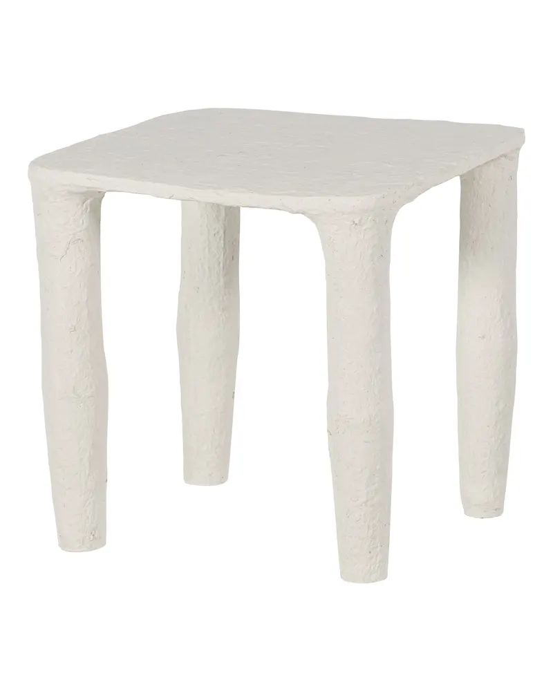 Vion Beistelltisch aus Papiermaché, Off white