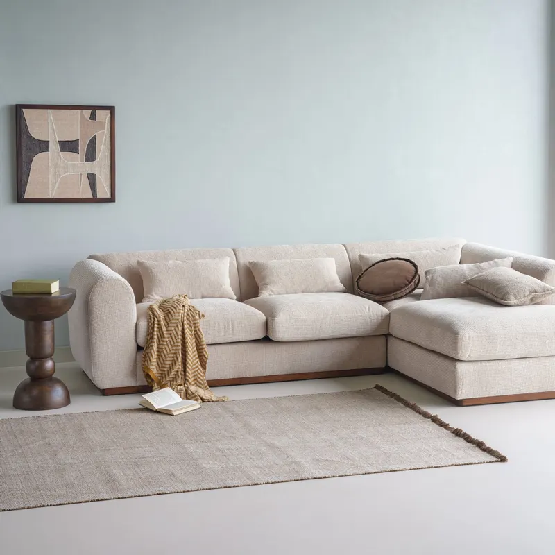 Weavly Teppich 170 x 240 cm, Braun/natur, im Wohnraum, Ansicht 2