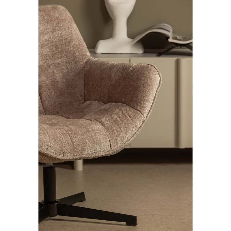 Wibo Drehsessel Taupe, im Wohnraum, Ansicht 2
