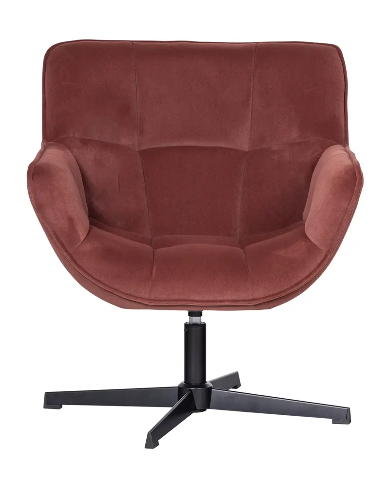 Wibo Drehsessel mit Samtbezug, Braun/rot, Ansicht 2