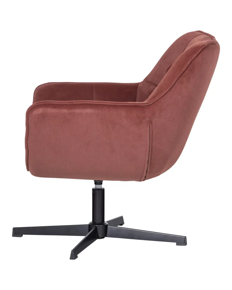 Wibo Drehsessel mit Samtbezug, Braun/rot, Ansicht 3