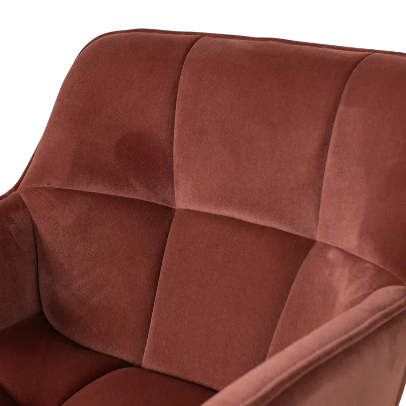 Wibo Drehsessel mit Samtbezug, Braun/rot, Detail, Ansicht 1