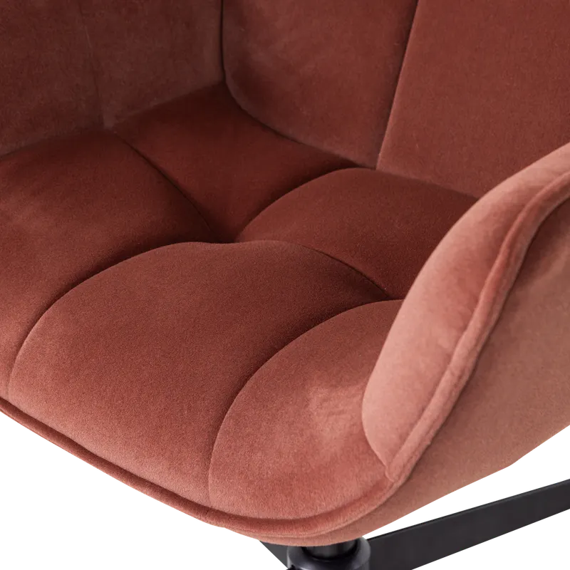 Wibo Drehsessel mit Samtbezug, Braun/rot, Detail, Ansicht 2