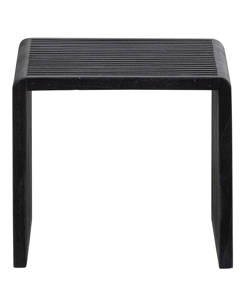 Willa Beistelltisch-Set aus recyceltem Teakholz, Schwarz, Ansicht 3